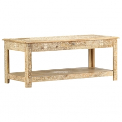 Stolik kawowy 110x50x45 cm, lite drewno mango, ręcznie malowane