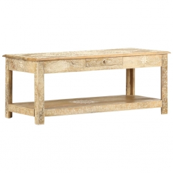 Stolik kawowy 110x50x45 cm, lite drewno mango, ręcznie malowane