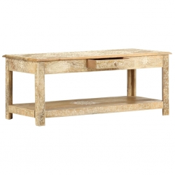 Stolik kawowy 110x50x45 cm, lite drewno mango, ręcznie malowane