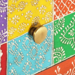 Ręcznie malowana szafka nocna, 40x30x50 cm, lite drewno mango