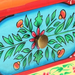 Ręcznie malowana konsola, 80x35x75 cm, lite drewno mango