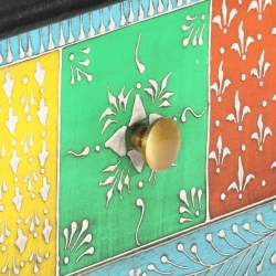 Ręcznie malowana konsola, 80x35x75 cm, lite drewno mango
