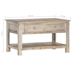 Stolik kawowy, 82x52x47 cm, lite drewno mango