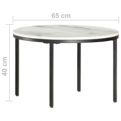 Stolik kawowy, biało-czarny, Ø65 cm, prawdziwy marmur