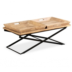 Stolik kawowy, lite drewno mango, 110 x 55 x 42 cm