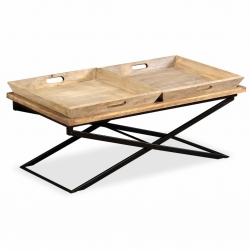 Stolik kawowy, lite drewno mango, 110 x 55 x 42 cm