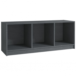 Szafka pod telewizor, szara, 104x33x41 cm, lite drewno sosnowe