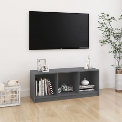 Szafka pod telewizor, szara, 104x33x41 cm, lite drewno sosnowe