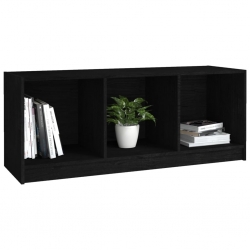 Szafka pod telewizor, czarna, 104x33x41 cm, lite drewno sosnowe