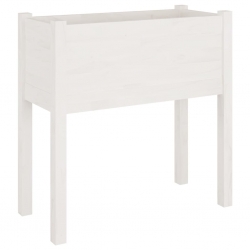 Donice ogrodowe, 2 szt., białe, 70x31x70 cm, drewno sosnowe
