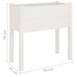 Donice ogrodowe, 2 szt., białe, 70x31x70 cm, drewno sosnowe