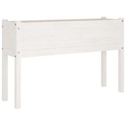Skrzynie ogrodowe na kwiaty, 2 szt., białe, 110x31x70 cm, sosna