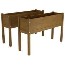 Skrzynie ogrodowe na kwiaty, 2 szt., miodowy brąz, 110x31x70 cm