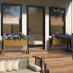 Skrzynie ogrodowe na kwiaty, 2 szt., miodowy brąz, 110x31x70 cm