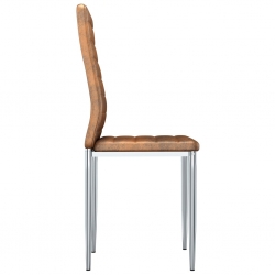 Krzesła stołowe, 2 szt., brązowe, sztuczna skóra zamszowa