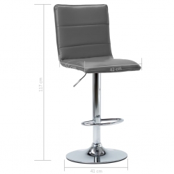 Krzesło barowe, szare, sztuczna skóra