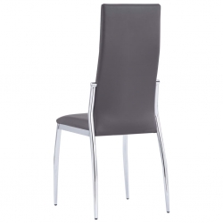 Krzesła jadalniane, 4 szt., szare, sztuczna skóra