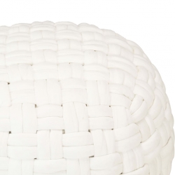 Puf wyplatany, biały, 50x35 cm, bawełna