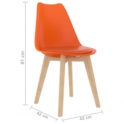 Krzesła stołowe, 4 szt., pomarańczowe, plastik