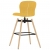 Obrotowe krzesła barowe, 2 szt., żółte, tkanina