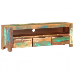 Szafka pod telewizor, 119x30x41 cm, lite drewno z odzysku