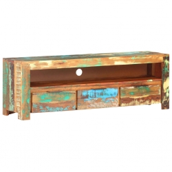 Szafka pod telewizor, 119x30x41 cm, lite drewno z odzysku