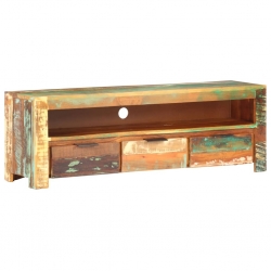 Szafka pod telewizor, 119x30x41 cm, lite drewno z odzysku