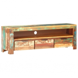 Szafka pod telewizor, 119x30x41 cm, lite drewno z odzysku