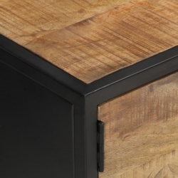 Szafka TV z drzwiczkami, 130x30x40 cm, surowe drewno mango