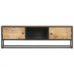Szafka TV z drzwiczkami, 130x30x40 cm, surowe drewno mango