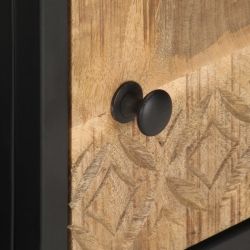 Szafka TV z drzwiczkami, 90x30x40 cm, surowe drewno mango