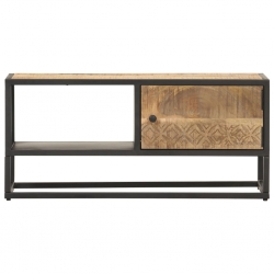 Szafka TV z drzwiczkami, 90x30x40 cm, surowe drewno mango