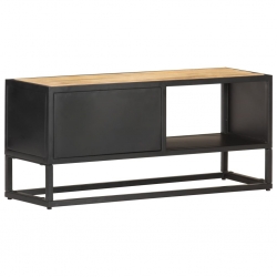 Szafka TV z drzwiczkami, 90x30x40 cm, surowe drewno mango