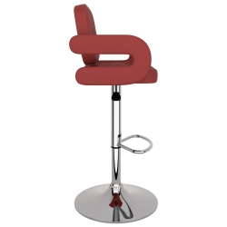 Stołki barowe, 2 szt., winna czerwień, sztuczna skóra