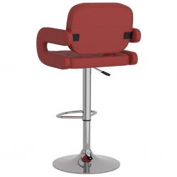 Stołki barowe, 2 szt., winna czerwień, sztuczna skóra