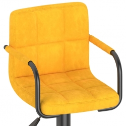 Hoker, musztardowy, obity aksamitem