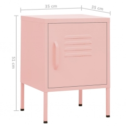 Szafka nocna, różowa, 35x35x51 cm, stalowa
