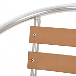 Krzesła ogrodowe, sztaplowane, 4 szt., aluminium i WPC, srebrne