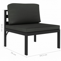 6-cz. zestaw wypoczynkowy, poduszki, aluminium, antracyt