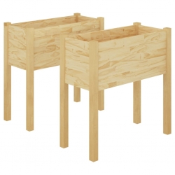 Donice ogrodowe, 2 szt., 70x31x70 cm, lite drewno sosnowe