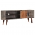 Szafka pod TV, szara, 130x30x46 cm, lite surowe drewno mango
