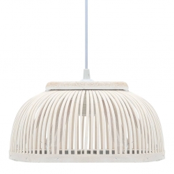 Lampa wisząca, bambusowa, 40 W, 34x14,5 cm, półkolista, E27