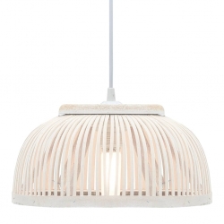 Lampa wisząca, bambusowa, 40 W, 34x14,5 cm, półkolista, E27