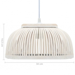 Lampa wisząca, bambusowa, 40 W, 34x14,5 cm, półkolista, E27