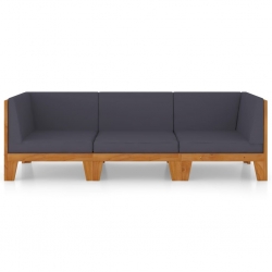 3-cz. zestaw wypoczynkowy do ogrodu, z poduszkami, akacjowy