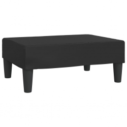 2-osobowa sofa z podnóżkiem, czarna, sztuczna skóra