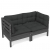 2-osobowa sofa ogrodowa z antracytowymi poduszkami, sosnowa