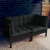 2-osobowa sofa ogrodowa z antracytowymi poduszkami, sosnowa