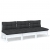 3-osobowa sofa ogrodowa z antracytowymi poduszkami, sosnowa