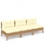 3-osobowa sofa ogrodowa z kremowymi poduszkami, drewno sosnowe